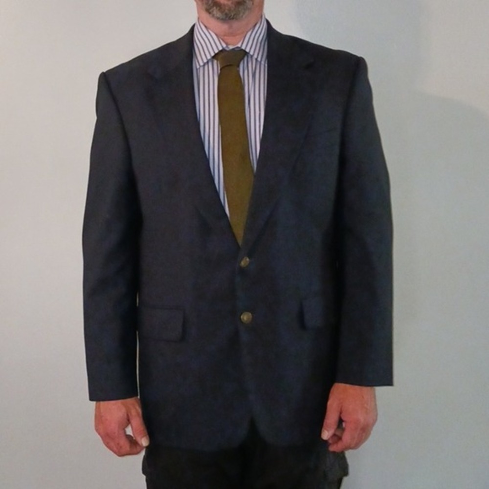 Oscar De La Renta Black size‎ 43R 100% wool sport coat Blazer